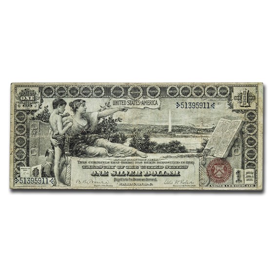 1896 $1.00 Silver Certificate Educational Note Fine 1896 $1.00 Silver Certificate Educational Note Fine